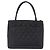 Borsa Tote CHANEL Matelasse Reprint in pelle Caviar Nero Argento CC Auth 200753V - vista 3
