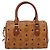 Borsa MCM Logogram Vicetos Boston Bag PVC Leather 2way Brown Gold Auth 203004 Marrone D'oro - vista 3