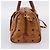 Borsa MCM Logogram Vicetos Boston Bag PVC Leather 2way Brown Gold Auth 203004 Marrone D'oro - vista 5
