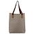 Borsa Tote GUCCI GG Plus Supreme Web Sherry Line PVC Beige Oro Auth 203128 D'oro - vista 3