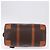 Céline CELINE Macadam Canvas Boston Bag PVC Leder Braun Gold Auth 197668V Golden - Ansicht 10