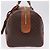 Céline CELINE Macadam Canvas Boston Bag PVC Leder Braun Gold Auth 197668V Golden - Ansicht 5
