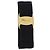 Fermi capelli Salvatore Ferragamo Vala Valletta Canvas Black Gold Auth SW2864 Nero D'oro - vista 2