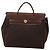 Hermès HERMES Herbag Ad Backpack Canvas 2way Brown Gold Tone Auth 202155 Marrom - vista 2