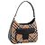 Burberrys Nova Check Schultertasche Canvas Beige Silver Auth 203137V Silber