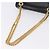 Céline Borsa a tracolla con catena CELINE in pelle nera e oro Auth mr2876A Nero D'oro - vista 7