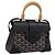 Borsa a mano GOYARD Herringbone Saigon PVC 2way Nero Argento Auth 203151SM