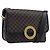 Céline Borsa a mano circolare CELINE Macadam Canvas PVC Pelle Nero Oro Auth 203016 D'oro