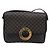 Céline Borsa a mano circolare CELINE Macadam Canvas PVC Pelle Nero Oro Auth 203016 D'oro - vista 2