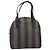 Pequin Borsa a mano FENDI Pecan Canvas PVC Marrone Nero Auth 203448 - vista 2