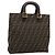 Borsa a mano FENDI Zucca Canvas Nero Marrone Auth 203801V