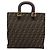 Borsa a mano FENDI Zucca Canvas Nero Marrone Auth 203801V - vista 2