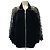 Stella Mc Cartney Veste Bomber Stella McCartney en velours bleu marine avec manches en dentelle