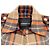 Barbara Bui Orange / Navy / Beige Wool Plaid Jacket with Belted Hem - view 4