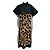 Sacai Tan / Black Multi Mixed Media Leopard Print Midikleid Mehrfarben