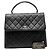 Bolsa Chanel Kelly Top Handle em pele de cordeiro acolchoada preta Preto - vista 9