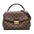 Borsa Louis Vuitton Damier Ebene Croisette Marrone