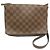 Borsa a tracolla Louis Vuitton Damier Ebene Musette Tango marrone con tracolla lunga