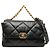 Borsa Chanel 19 Flap Satchel Large in pelle di agnello nera Nero