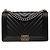 Borsa a tracolla Chanel Boy Flap Medium Chevron in pelle d'agnello nera Nero