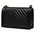 Borsa a tracolla Chanel Boy Flap Medium Chevron in pelle d'agnello nera Nero - vista 2