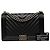 Borsa a tracolla Chanel Boy Flap Medium Chevron in pelle d'agnello nera Nero - vista 7
