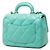 Borsa Chanel Mini Quilted Shiny Lambskin Coco Trip Flap Satchel Blu - vista 2