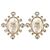 Brincos Chanel Coco Mark de pérolas falsas e strass Branco Dourado