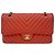 Chanel Classic Double Flap Chevron Lambskin Medium Rosso
