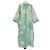 Abito maxi Biyan in mesh verde con ricami floreali