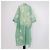Abito maxi Biyan in mesh verde con ricami floreali - vista 3