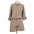 Mono corto cinturado de algodón beige con cuentas Brunello Cucinelli