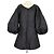 Autre Marque Abito Good Luck Arianne nero con ricami floreali e maniche a sbuffo