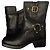 Minelli Black Leather Moto Boots