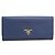 Saffiano Prada Bi-fold Long Wallet in Blue Blau