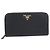 Saffiano Prada Long Wallet in Black Leather