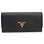 Prada Bi-fold Long Wallet in Black Leather