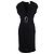 Vestido Hermès de jersey drapeado negro con hebilla de gancho plateada oversized – años 00