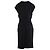 Vestido Hermès de jersey drapeado negro con hebilla de gancho plateada oversized – años 00 - vista 3
