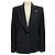Barbara Bui Navy Blue Ribbed One Button Wool Blazer