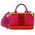 Prada Cahier Multicolour Fuchsia Samt-Shopper mit Schulterriemen Pink - Ansicht 2