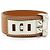 Hermès Bracciale Hermes Collier de Chien 24 in pelle Tan T3 metallo argentato Beige
