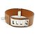 Hermès Bracciale Hermes Collier de Chien 24 in pelle Tan T3 metallo argentato Beige - vista 3