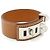 Hermès Bracciale Hermes Collier de Chien 24 in pelle Tan T3 metallo argentato Beige - vista 7