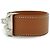 Hermès Bracciale Hermes Collier de Chien 24 in pelle Tan T3 metallo argentato Beige - vista 8