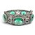 Bracciale rigido GUCCI Interlocking G Flower Cat Head Green Stone Argento
