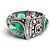 Bracciale rigido GUCCI Interlocking G Flower Cat Head Green Stone Argento - vista 3