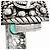 Bracciale rigido GUCCI Interlocking G Flower Cat Head Green Stone Argento - vista 8