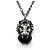 Collier pendentif GUCCI Lion Head en cristal noir Argenté