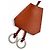 Hermès Collana Clochette Hermes Vintage in Togo Brick Marrone - vista 5